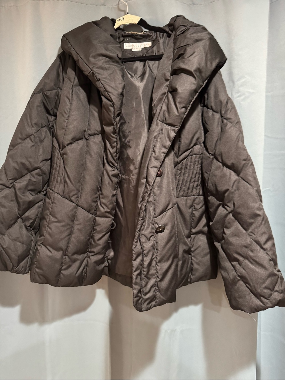 Larry Levine Quilted Hooded Puffer Jacket - Black